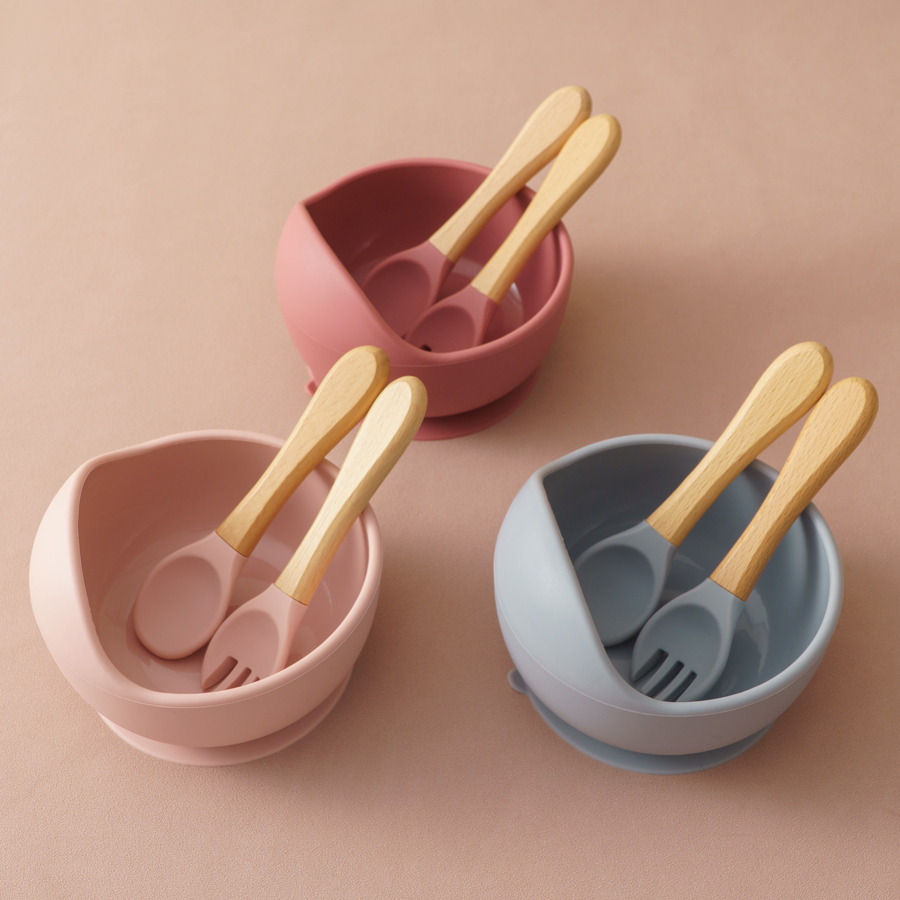 Baby Food Dispensing Spoon - 3 Stuks Siliconen Babyvoeding Kom Set