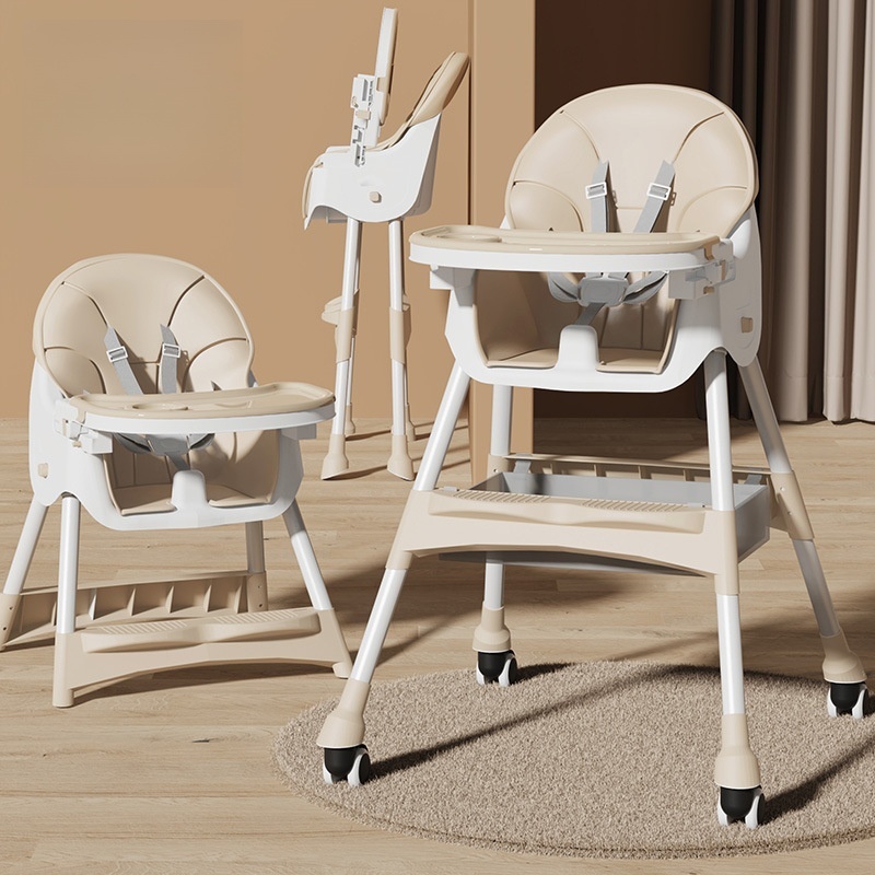Baby Food Chair - Multifunctionele baby-eetkamerstoel Verstelbare opvouwbare kindereetkamerstoel Handige